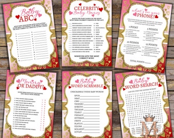 Bows or Arrows Gender Reveal Game Set: Red, Pink, Gold (Digital Download)