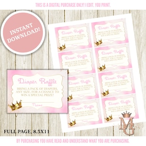 Princess Windel-Einsatz: Pink und Gold (digitaler Download)