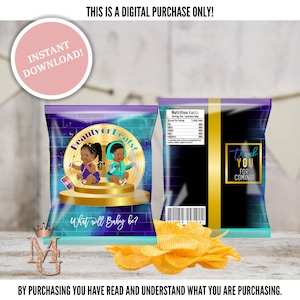Beauty or Beats Gender Reveal! Gender Reveal Chip Bag! Printable Chip Bag Template!