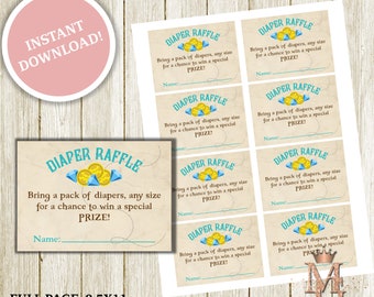 Pirate Baby Shower Diaper Raffle Ticket (PDF & JPG)