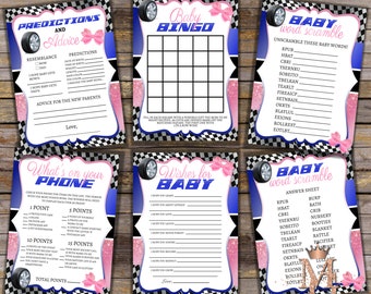 Burnouts or Bow's Gender Reveal Games Set! Printable Games!