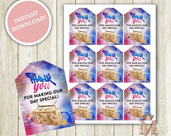 Beauty or Beats Gender Reveal Favor Tags (Digital File)