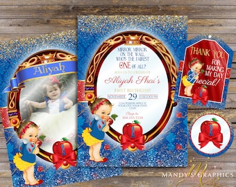 Snow White First Birthday Invitation Set: Princess Party (Digital Download)