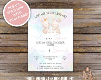 Bunny Gender Reveal Invitation: Easter Theme (Digital Download)