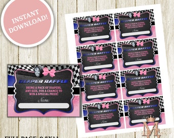 Burnouts or Bows Gender Reveal Diaper Raffle! Royal Blue and Pink!