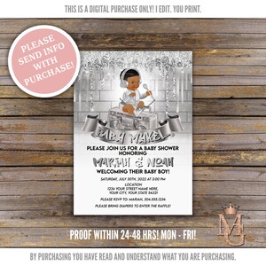 Silver Baby Shower Invitation! Hip Hop Baby Shower! Dripping Baby Shower! Boy Baby Shower! All Silver!