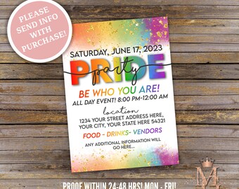 Rainbow Pride Party Invitation: LGBTQ+ Celebration (Digital Download)