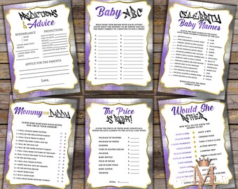 Beauty or Beats Gender Reveal Game Set: Purple & Black (Digital Download)