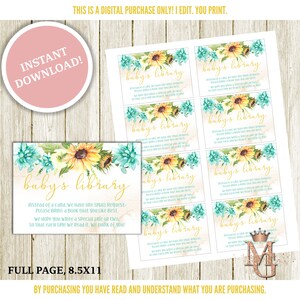 Sunflower Book Request! Sunflower Baby Shower! Baby&#39;s Library!