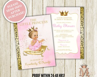 Little Princess Baby Shower Invitation: Pink & Gold (Digital)