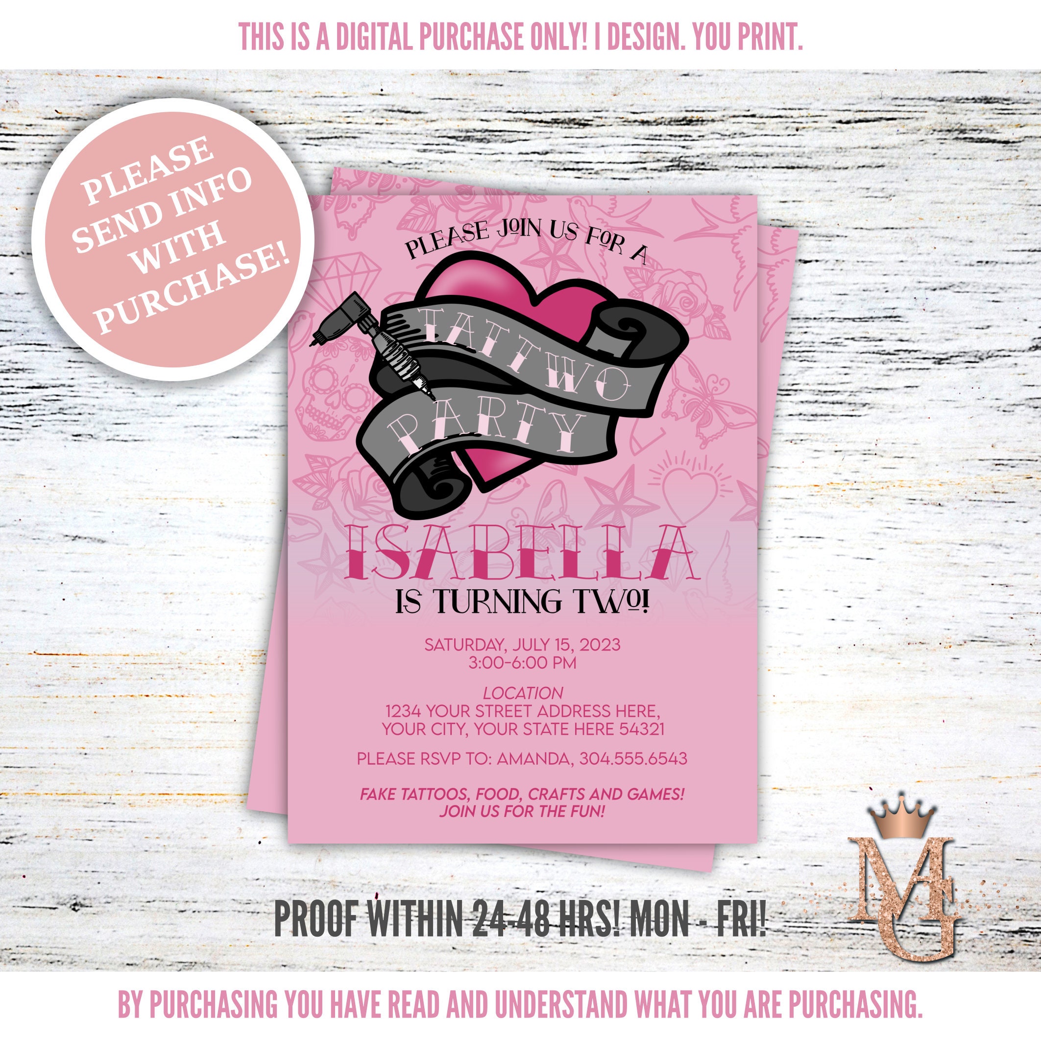 Tattoo Invitation - Etsy