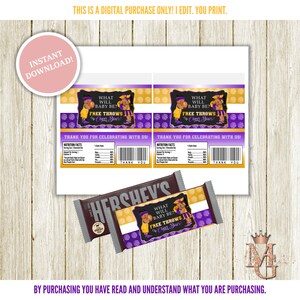 Free Throws or Cheer Bows Gender Reveal Candy Bar Wrapper Template! Instant Download!
