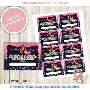 Touchdowns or TuTu&#39;s Gender Reveal Diaper Raffle! Pink and Navy Blue!