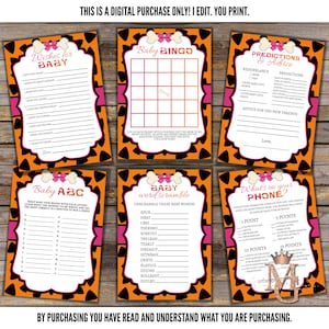 Pebbles Baby Shower Game Set: 8 Printable Games (Digital Download)