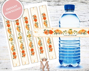 Little Cutie Baby Shower Water Bottle Label (Digital Download)