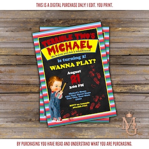 Terrible Two&#39;s Birthday Invitation: Horror Theme (Digital Download)