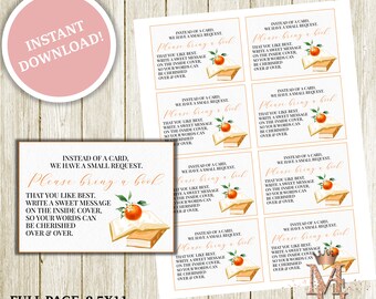 Little Cutie Baby Shower Book Request Card (Digital Download)