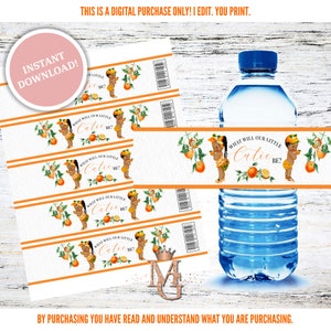 Little Cutie Water Bottle Label! Cuties Gender Reveal! Oranges Gender Reveal! Cuties Gender Reveal! Instant Download!