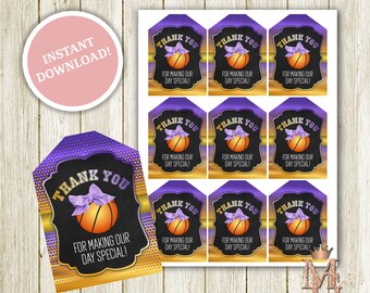Purple & Gold Gender Reveal Favor Tags (Digital Download)