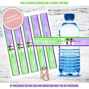 Fades or Braids Water Bottle Label! Green and Purple! Barber Gender Reveal! Hairstylist Gender Reveal! Digital Template!