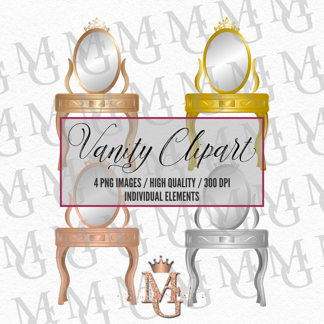 Vanity Clipart Set 4 PNG Images Makeup Vanity Beauty Etsy