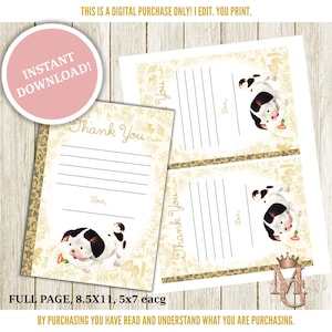 Golden Book Thank You Card! Baby Shower Thank You Card! Golden Baby Shower! Instant Download!