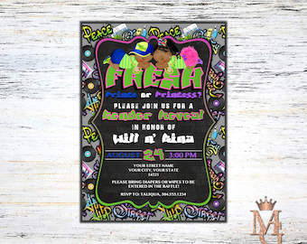 Fresh Prince Gender Reveal Invitation: 90's Hip Hop Theme (Digital)