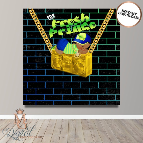 Fresh Prince Baby Shower Backdrop: Hip Hop Party Decor (digital