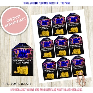 Find N Out Favor Tags! Hot Pink, Royal Blue and Gold! Gender Reveal Favor Tag!