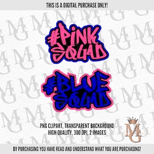 Revelación de género de Find N Out, logotipos del Escuadrón Azul y del Escuadrón Rosa, ¡imágenes PNG! Fondo transparente. ¡Solo para uso personal!