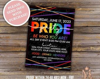 Rainbow Pride Party Invitation (Digital Download)