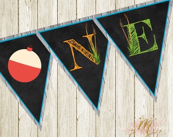 First Birthday, Gone Fishing Printable Banner! Highchair Banner!