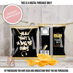 All That Chip Bag Template! Instant Download! Two Legit Birthday! Second Birthday!