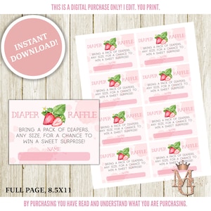 Berry Sweet Diaper Raffle! Strawberry Baby Shower! Berry Sweet Baby!