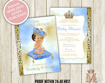 Little Prince Baby Shower Invitation: Front & Back Design (Digital)