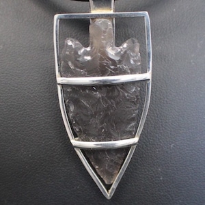 Obsidian Arrowhead Pendant in Sterling Silver Setting