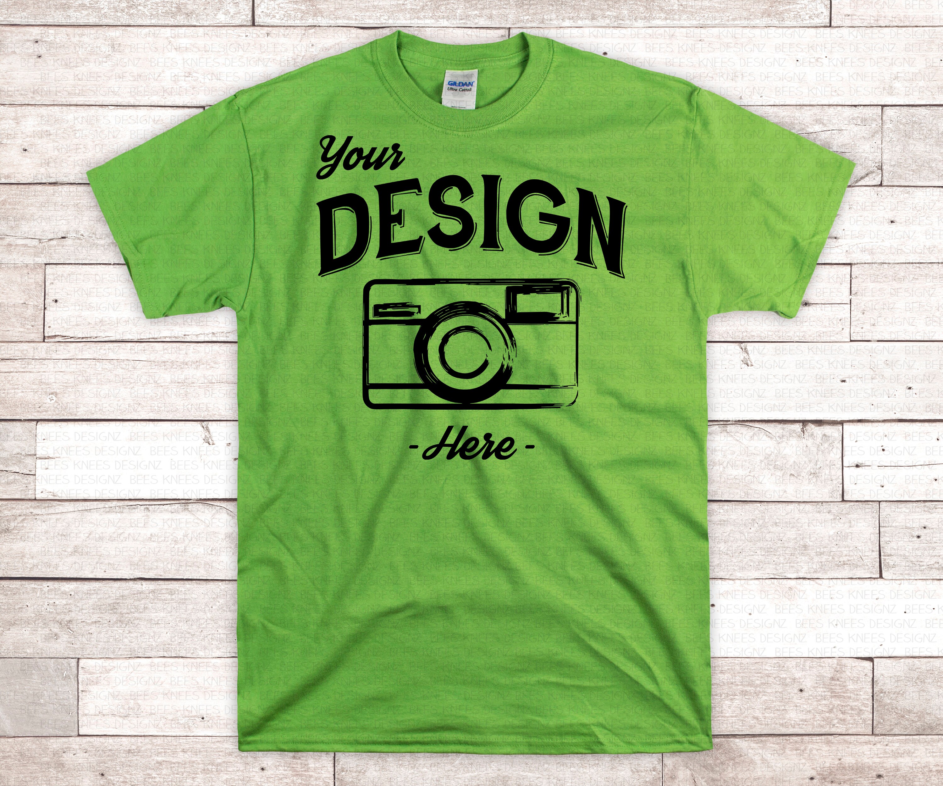 Lime Gildan 2000 Mock up Lime Green Tee 