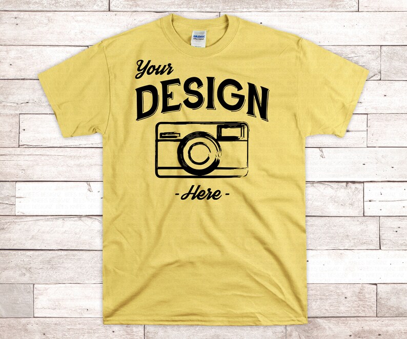 Cornsilk Gildan 2000 Mock up Unisex Tshirt Flatlay Gildan | Etsy