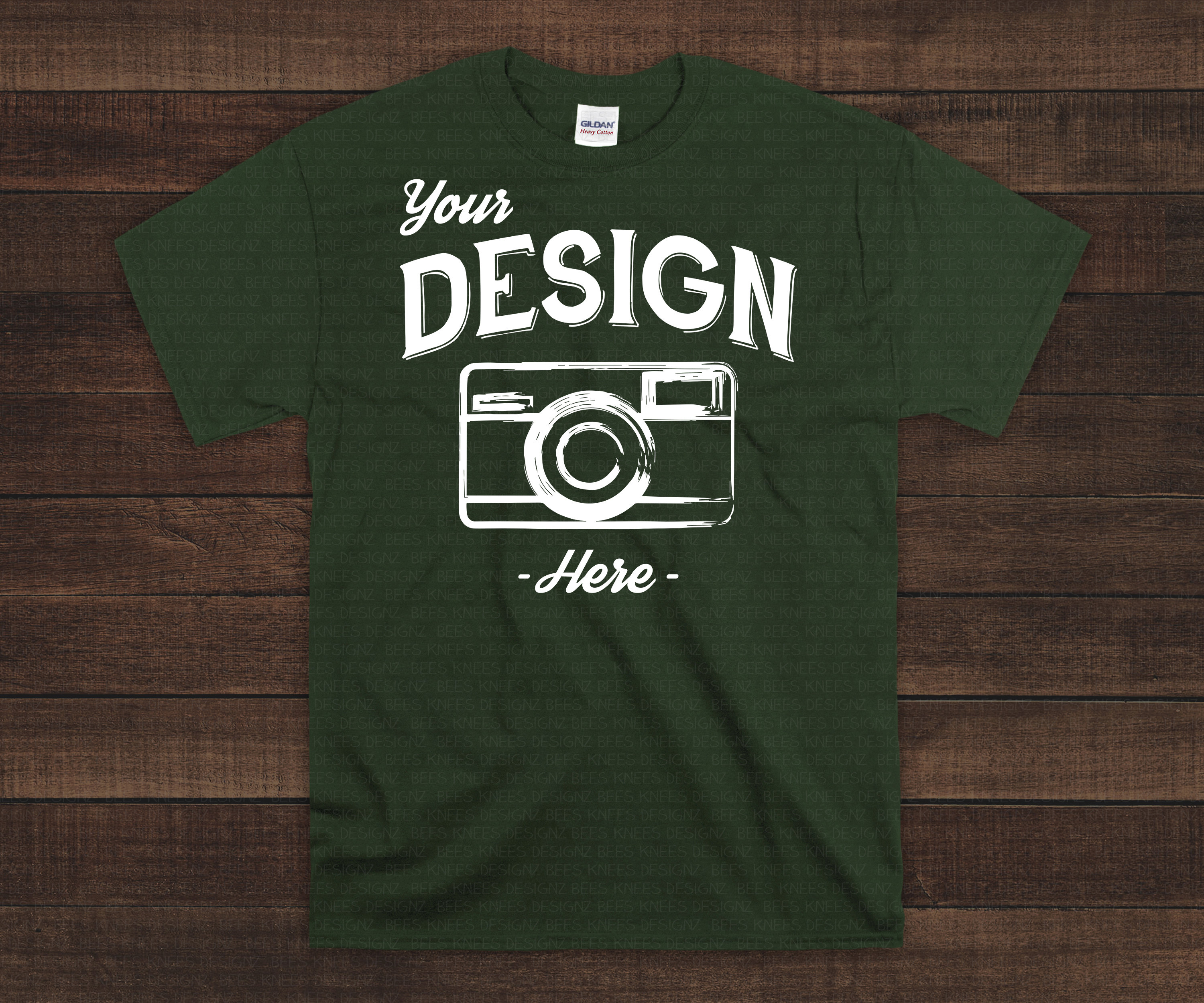 Forest Green Gildan 5000 Mock up Gildan 