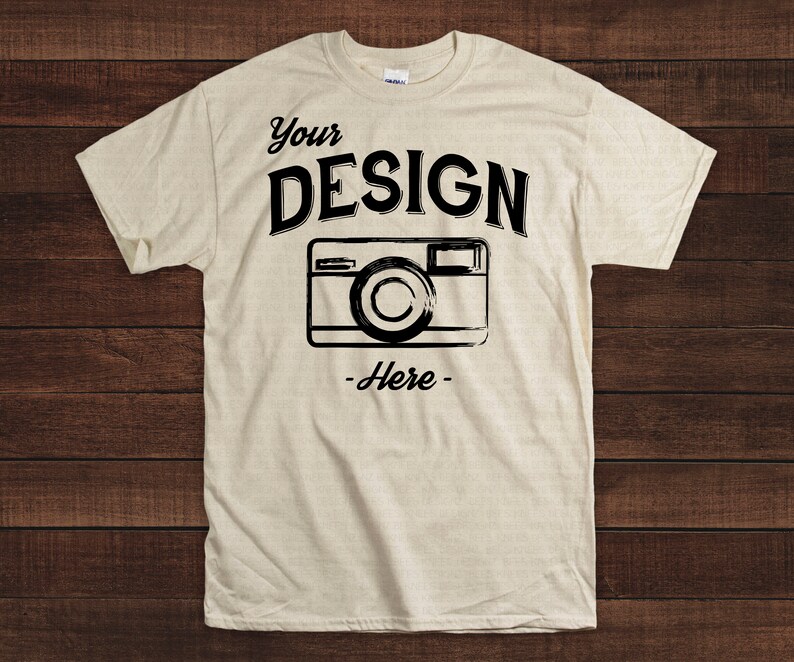 Download Gildan 5000 Mock Up Bundle All Colors On Dark Wood Heavy ...