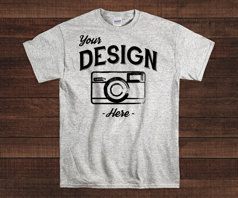 Download Ash Gray Gildan 5000 Mockup Light Heather Gray Shirt ...