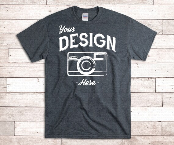 Download Dark Heather Mockup Gildan 5000 Dark Grey Heather Tshirt Etsy
