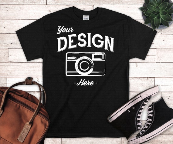 Download Black Gildan Ultra Cotton Mock Up Black Mens Tshirt Mockup Etsy Yellowimages Mockups