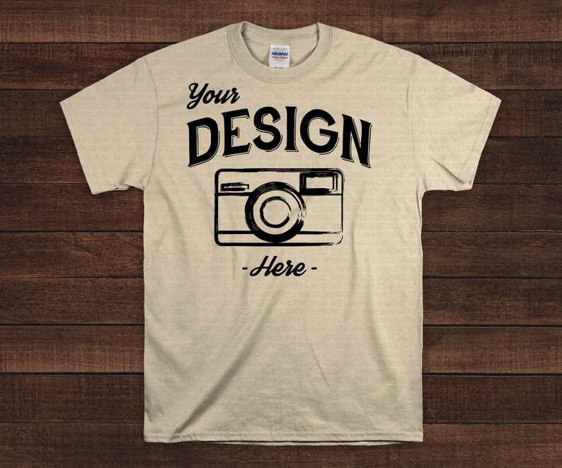 Mens Sand Mockup Sand T Shirt Flatlay Heavy Cotton Sand Gildan 5000 Mock Up Gildan Sand Unisex Mockup