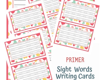 Primer Sight Words Writing Cards