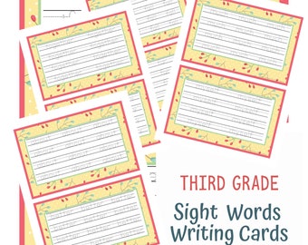 Third Grade Sight Words Writing Cards