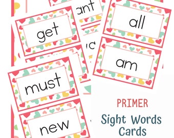 Primer Sight Word Cards - Flashcards for Emerging Readers