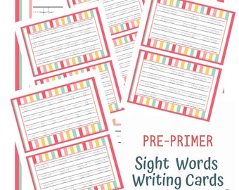 Pre-Primer Sight Words Writing Cards