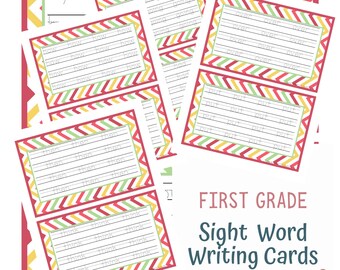 First Grade Sight Words Writing Cards