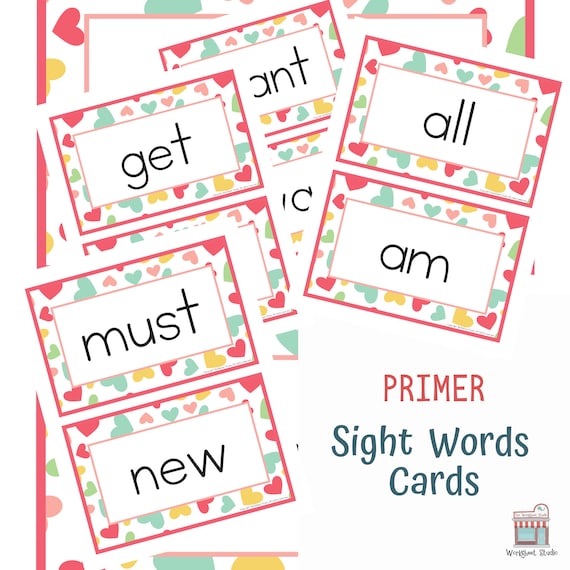 Primer Sight Word Cards Flashcards For Emerging Readers Etsy